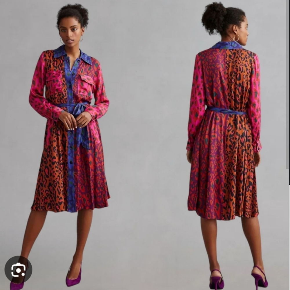FARM Rio Vibrant Leopard Long Sleeve Dress - Picture 2 of 5